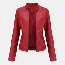 Jacket : Jack Zwart - Audace - Essentieel Vegan Leren in Rood van Pantino