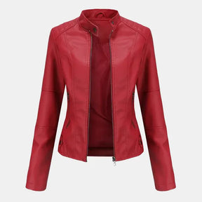 Jacket : Jack Zwart - Audace - Essentieel Vegan Leren in Rood van Pantino