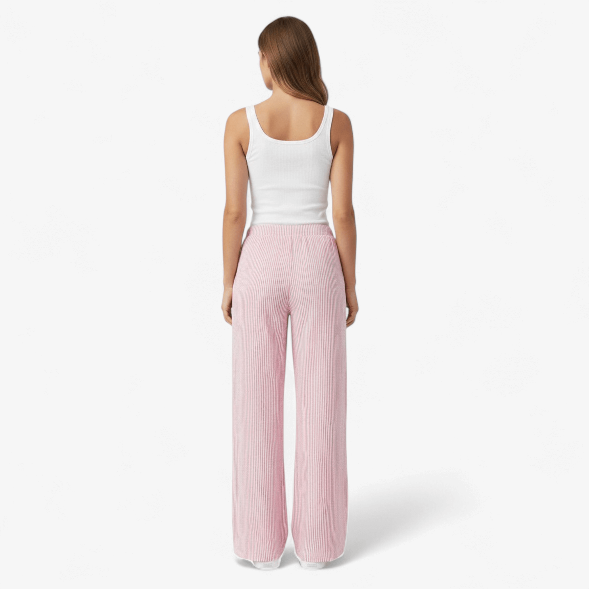women pants : Comfortabele Wijde Broek - Grijs in Rosa van Pantino