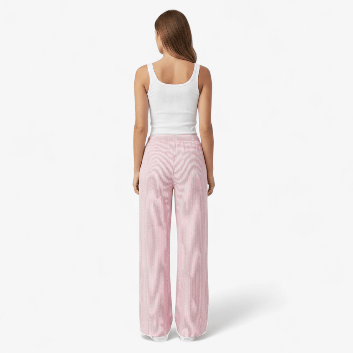 women pants : Comfortabele Wijde Broek - Grijs in Rosa van Pantino