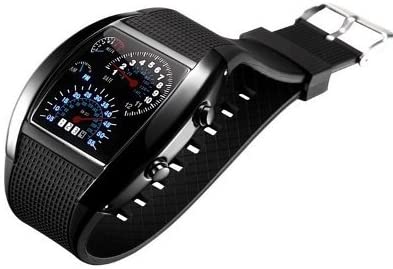 watches : Heren Horloge Zwart-Zilver - LED Snelheidsmeter - Stijlvol & Modern Design in van Pantino