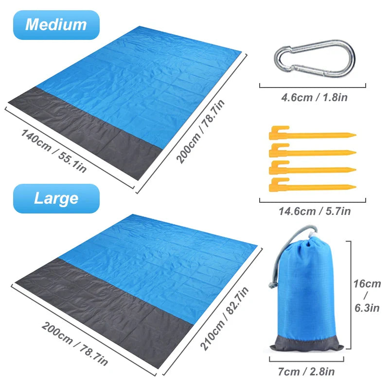 outdoor equipment : Waterdichte Strandmat, Draagbare Picknickmat voor Buiten - Blauw in van Pantino
