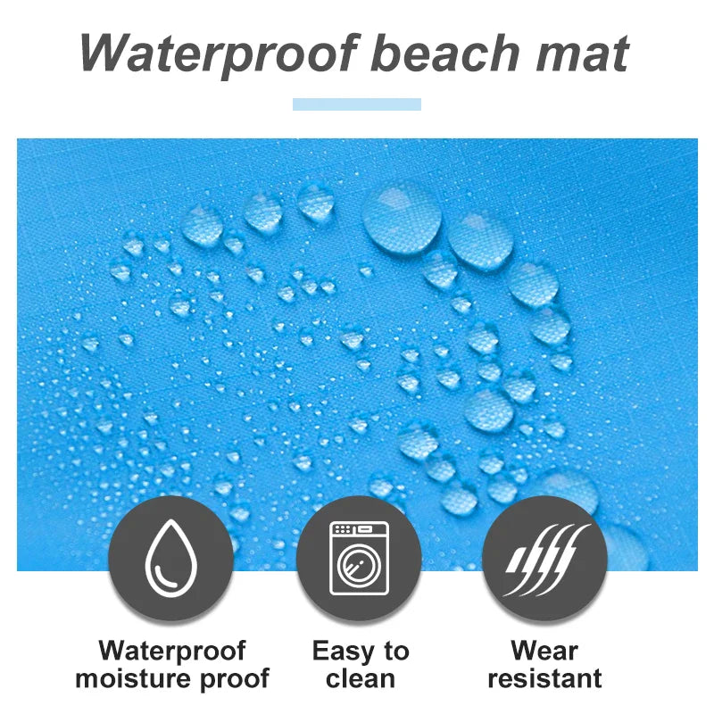 outdoor equipment : Waterdichte Strandmat, Draagbare Picknickmat voor Buiten - Blauw in van Pantino
