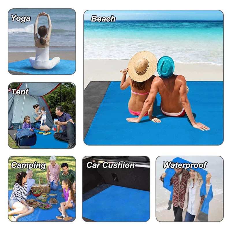 outdoor equipment : Waterdichte Strandmat, Draagbare Picknickmat voor Buiten - Blauw in van Pantino