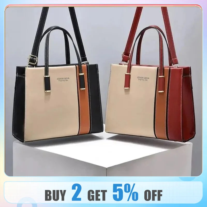 bags : Patchwork Handtas Dames Zwart Roze - Verstelbare Riem - Synthetisch Leer in van Pantino
