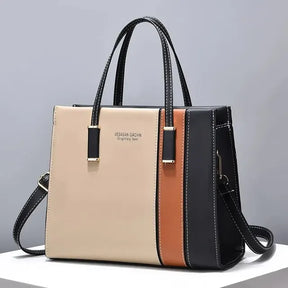 bags : Patchwork Handtas voor Vrouwen met Verstelbare Riem Dames - Zwart en Roze in Zwart en Khaki van Pantino