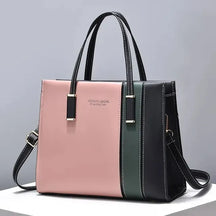 bags : Patchwork Handtas voor Vrouwen met Verstelbare Riem Dames - Zwart en Roze in Zwart en Roze van Pantino