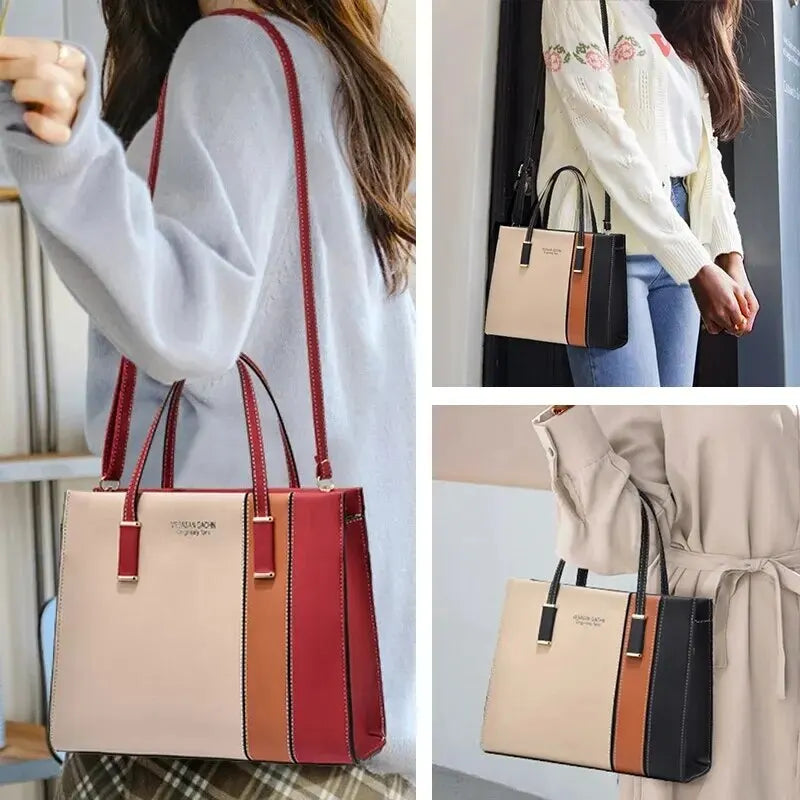 bags : Patchwork Handtas voor Vrouwen met Verstelbare Riem Dames - Zwart en Roze in van Pantino