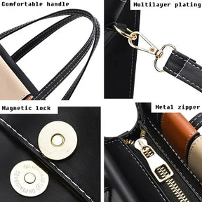 bags : Patchwork Handtas voor Vrouwen met Verstelbare Riem Dames - Zwart en Roze in van Pantino