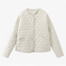 Jacket : Jas Dames Zwart - Gequilted Hart - Veelzijdig Comfort voor Herfst/Winter in Wit van Pantino