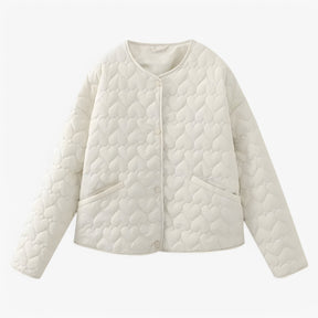 Jacket : Jas Dames Zwart - Gequilted Hart - Veelzijdig Comfort voor Herfst/Winter in Wit van Pantino