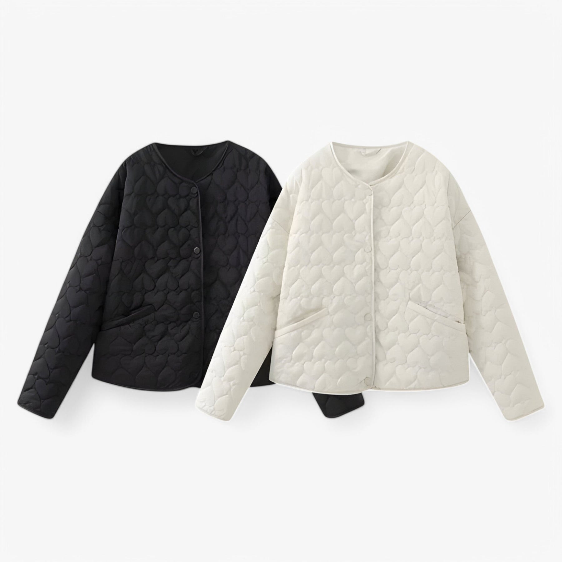 Jacket : Jas Dames Zwart - Gequilted Hart - Veelzijdig Comfort voor Herfst/Winter in van Pantino
