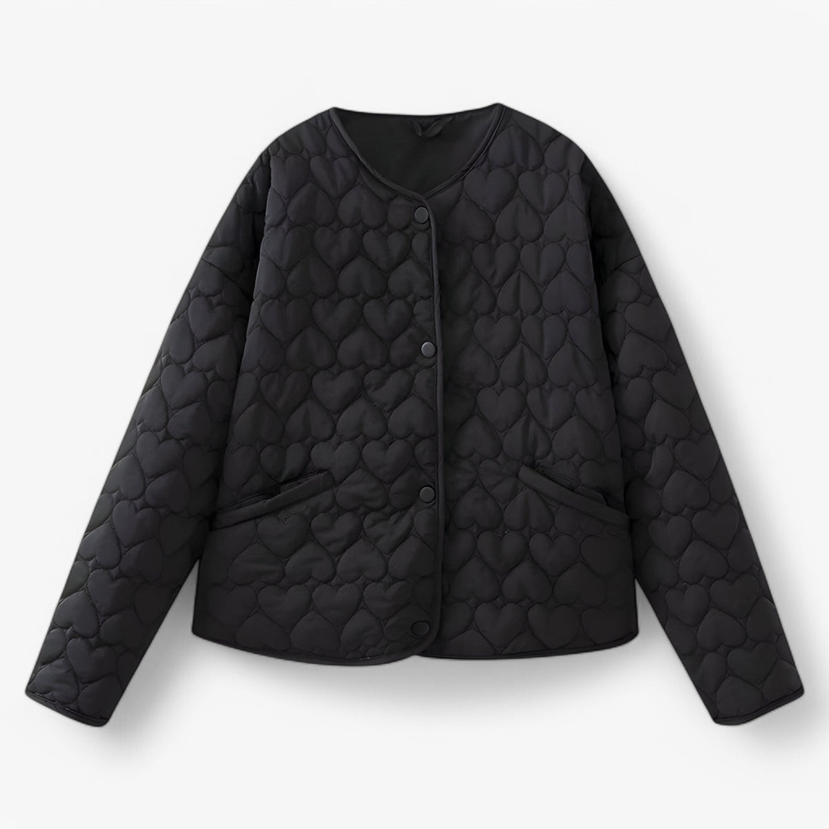 Jacket : Jas Dames Zwart - Gequilted Hart - Veelzijdig Comfort voor Herfst/Winter in Zwart van Pantino