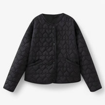 Jacket : Jas Dames Zwart - Gequilted Hart - Veelzijdig Comfort voor Herfst/Winter in Zwart van Pantino