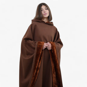 Poncho : Cap Unisex Rozenkwarts - Fleece Poncho met Capuchon - Ultiem Comfort en Stijl in van Pantino