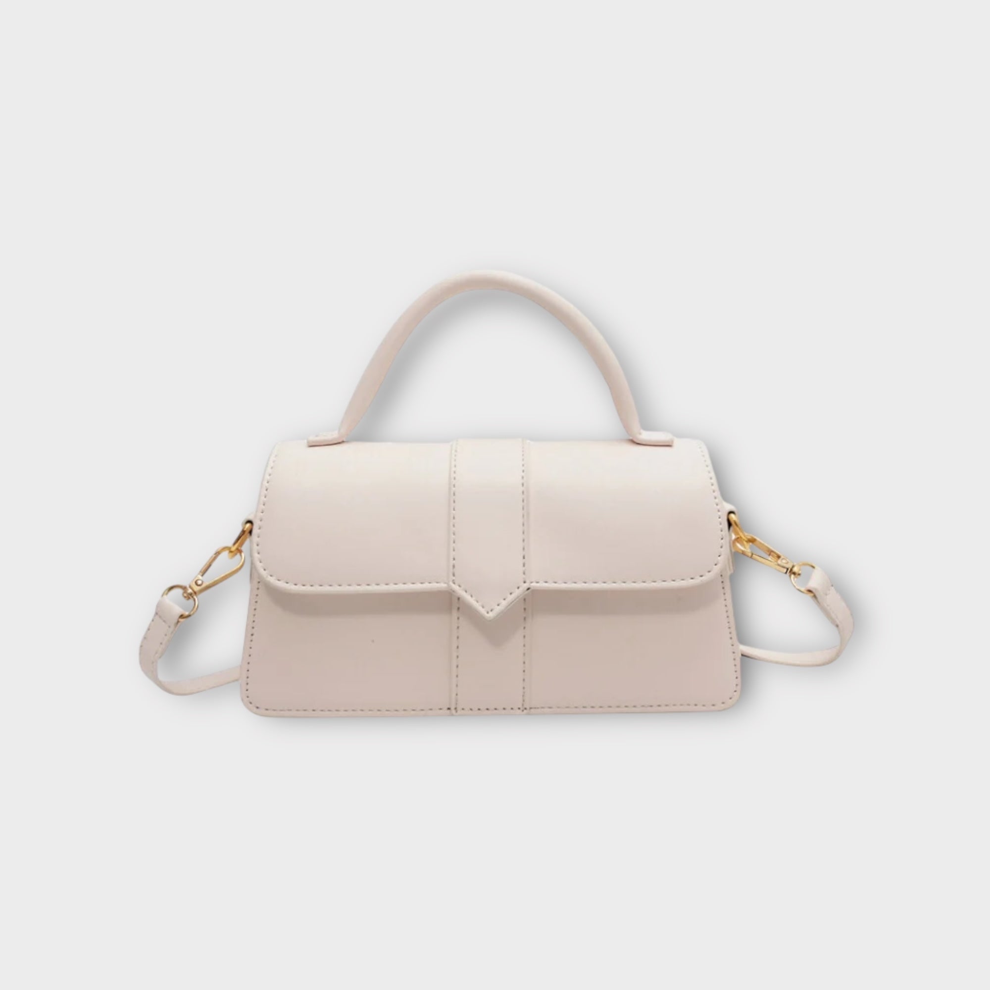 bags : Klassieke Handtas Dames - Vintage Moderne Stijl - Synthetisch Leer in white van Pantino