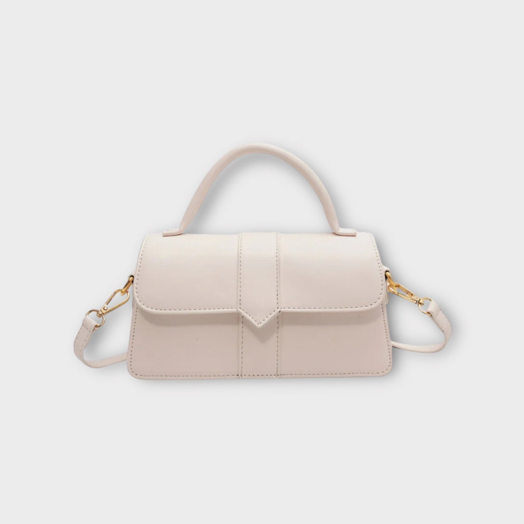 bags : Klassieke Handtas Dames - Vintage Moderne Stijl - Synthetisch Leer in white van Pantino