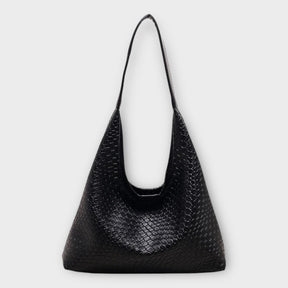 bags : Tote Bag Beige - Woven in Black van Pantino