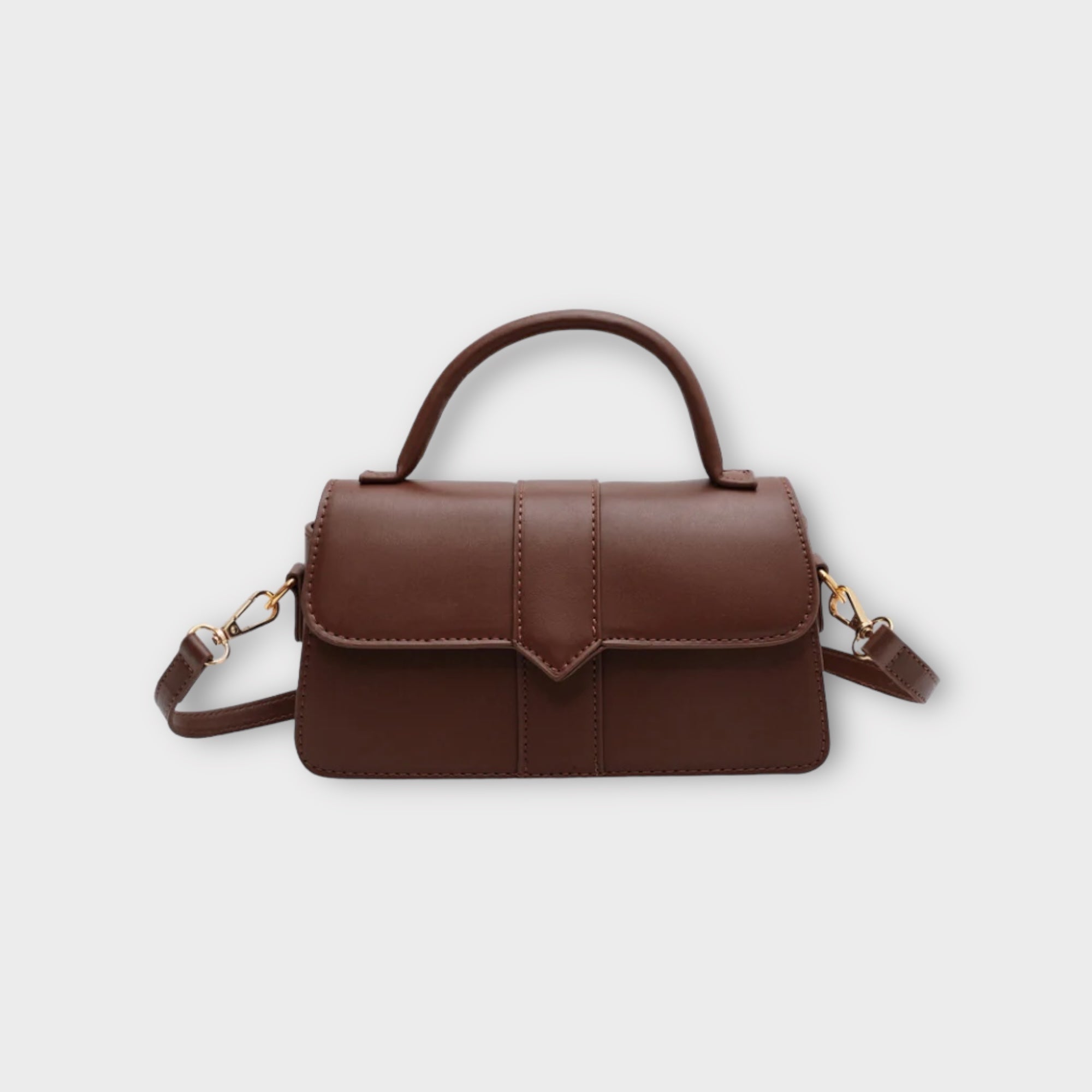 bags : Klassieke Handtas Dames - Vintage Moderne Stijl - Synthetisch Leer in brown van Pantino