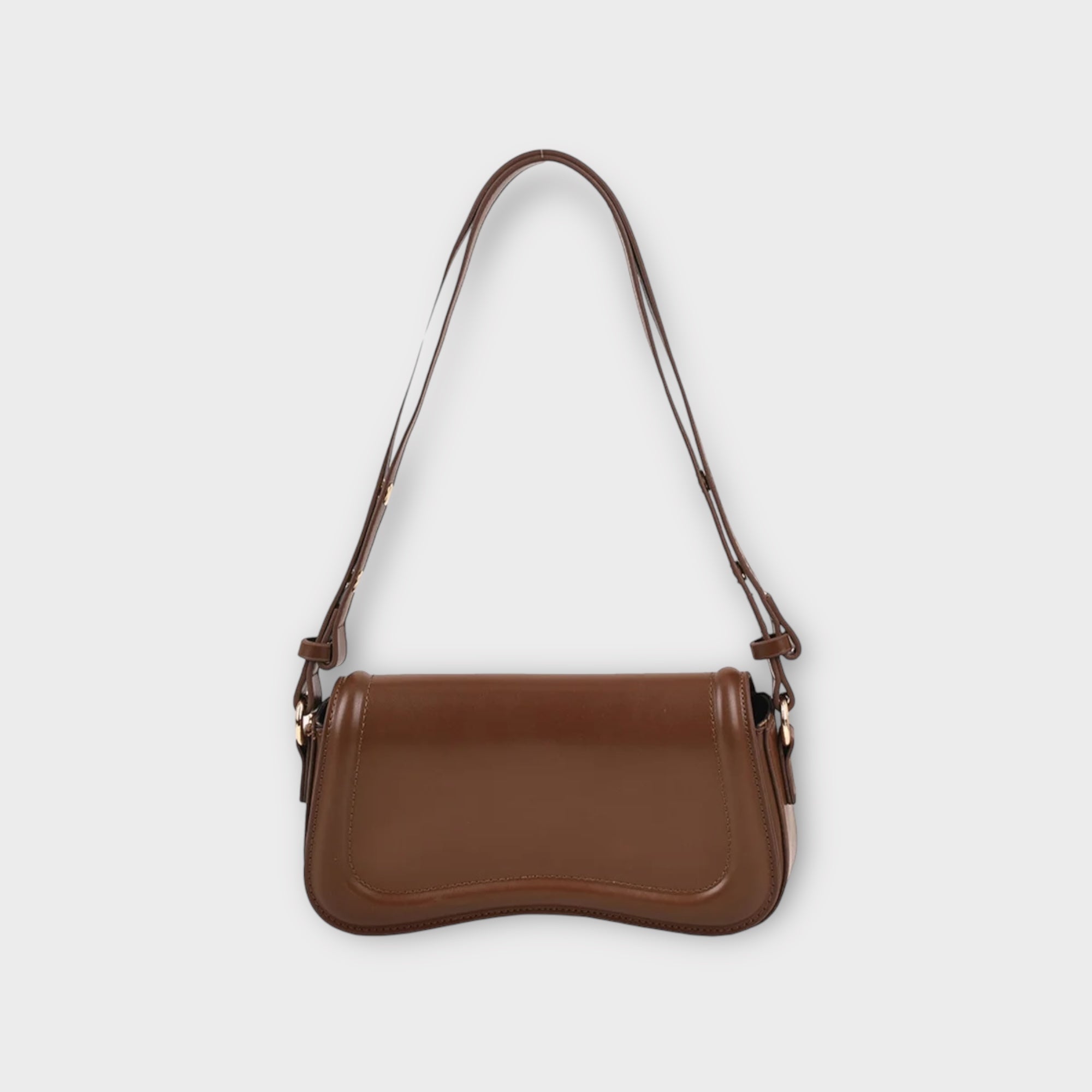 bags : Stadsschoudertas Dames - Minimalistisch Stedelijk Design - PU-Leer in Brown van Pantino