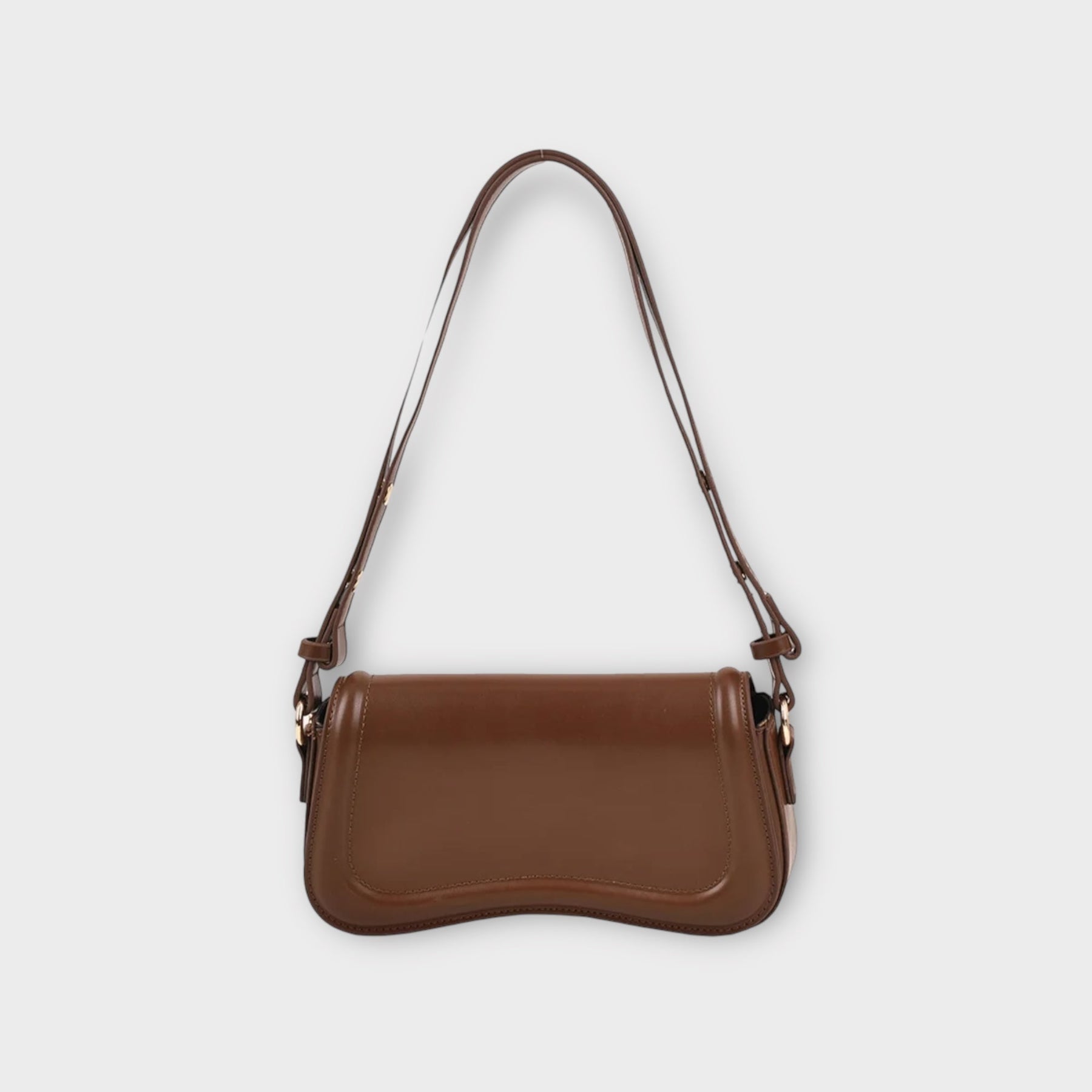 bags : Stadsschoudertas Dames - Minimalistisch Stedelijk Design - PU-Leer in Brown van Pantino