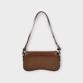bags : Stadsschoudertas Dames - Minimalistisch Stedelijk Design - PU-Leer in Brown van Pantino