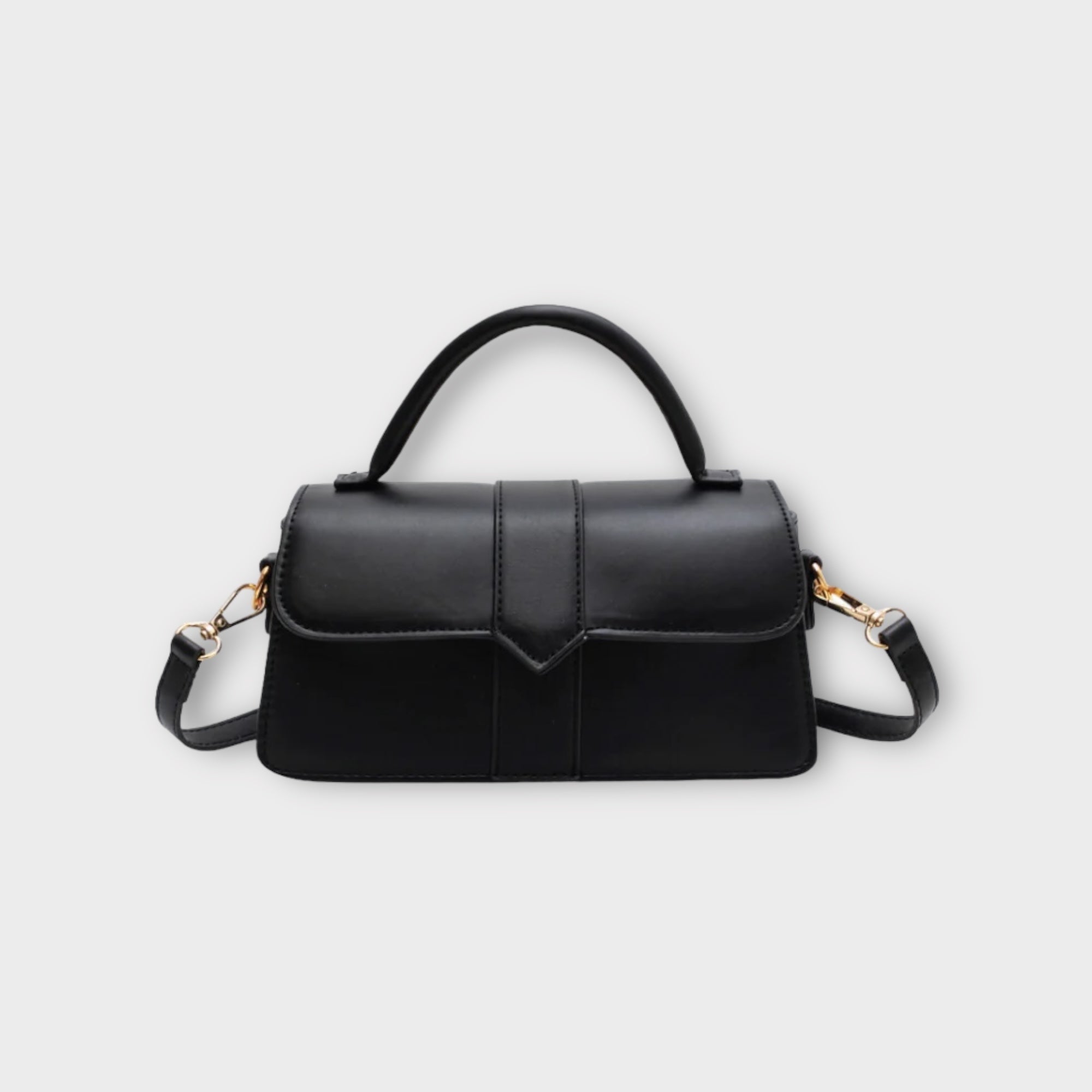 bags : Klassieke Handtas Dames - Vintage Moderne Stijl - Synthetisch Leer in black van Pantino