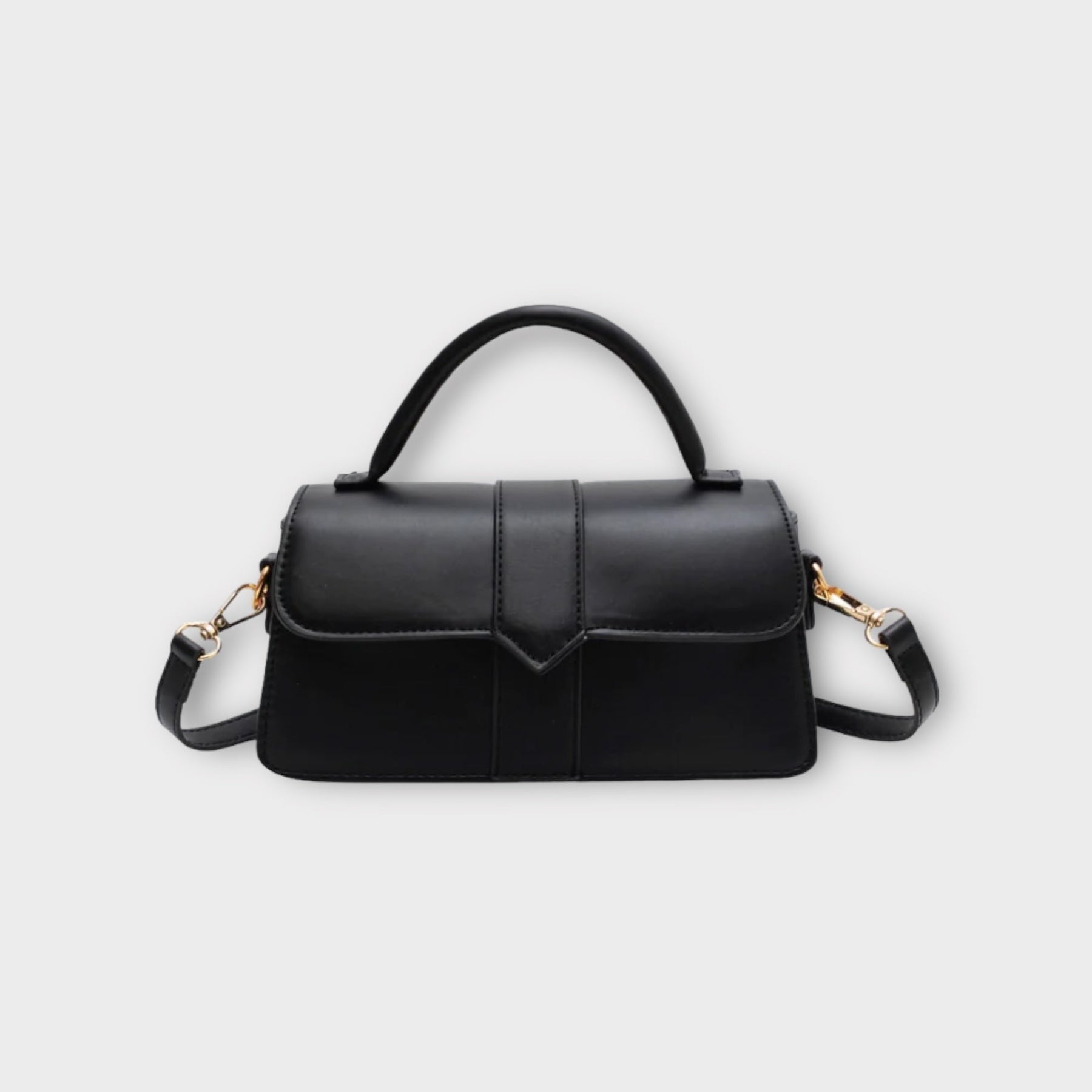 bags : Klassieke Handtas Dames - Vintage Moderne Stijl - Synthetisch Leer in black van Pantino