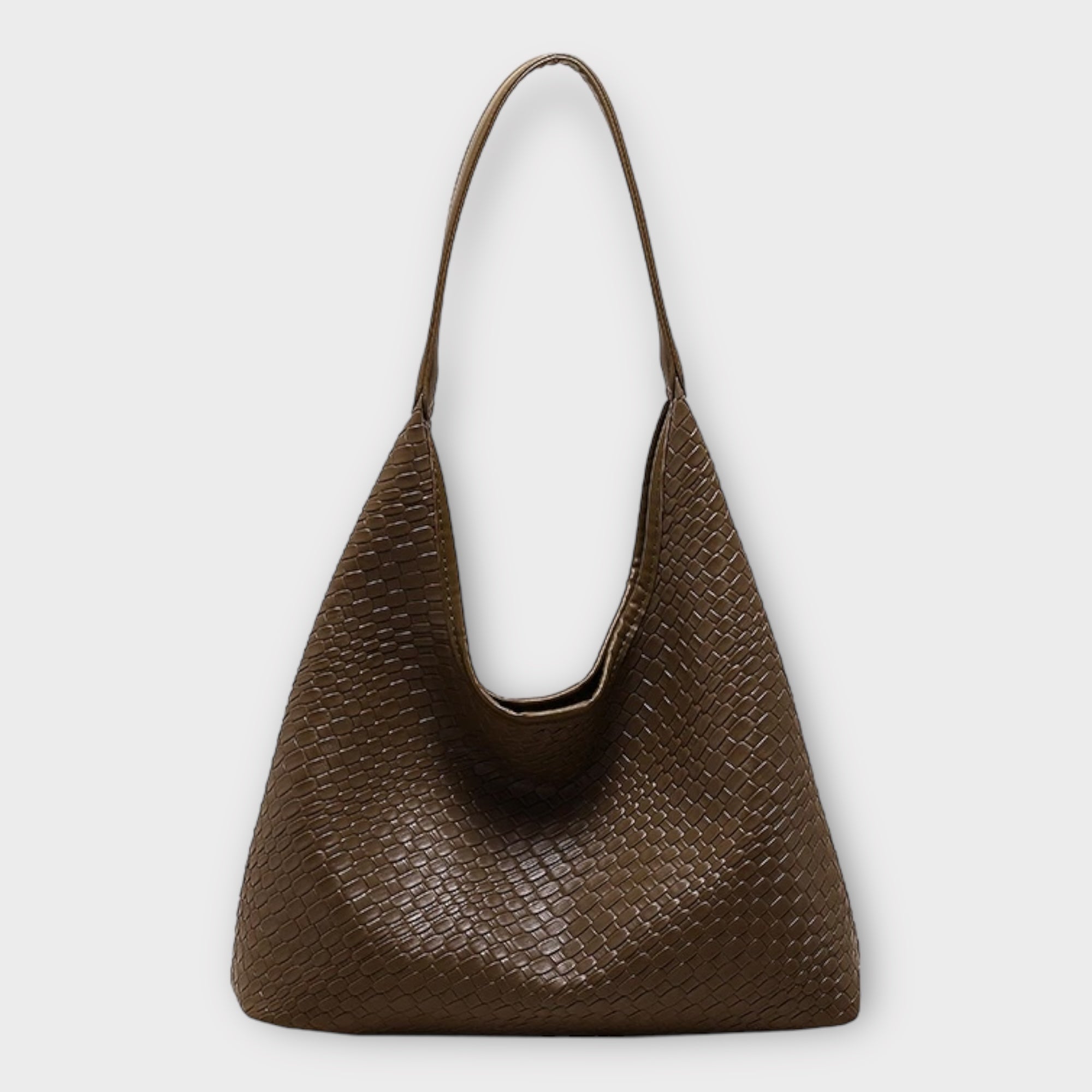 bags : Tote Bag Beige - Woven in Green van Pantino