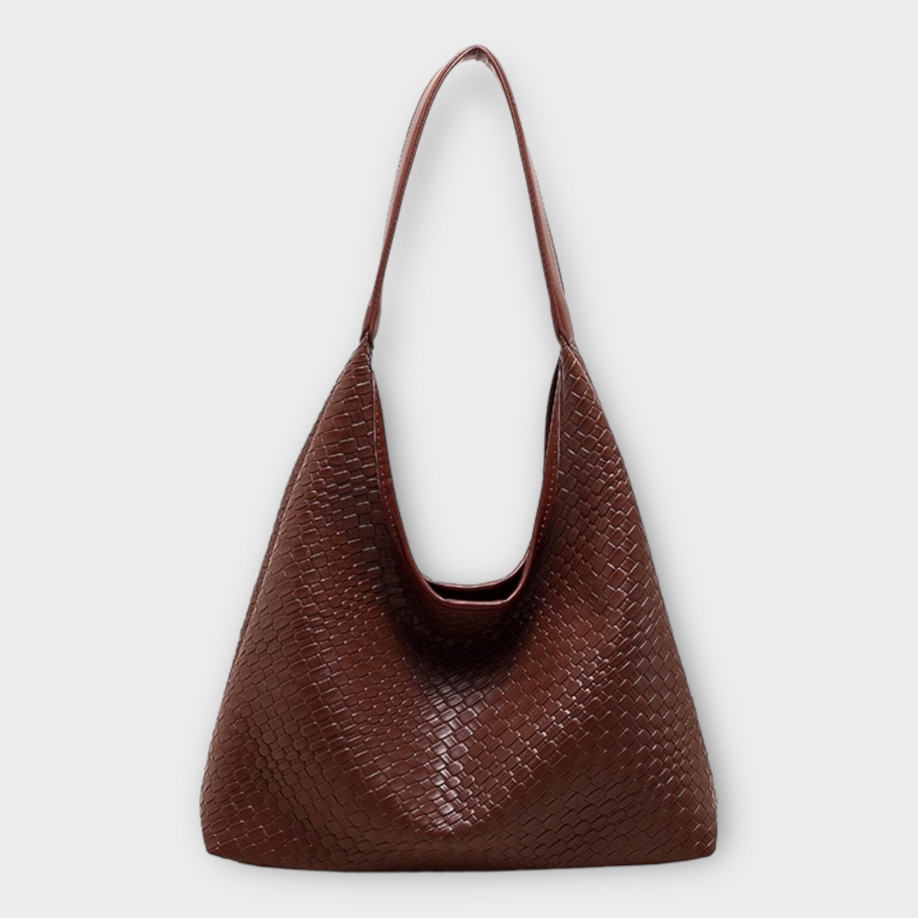 bags : Tote Bag Beige - Woven in brown van Pantino