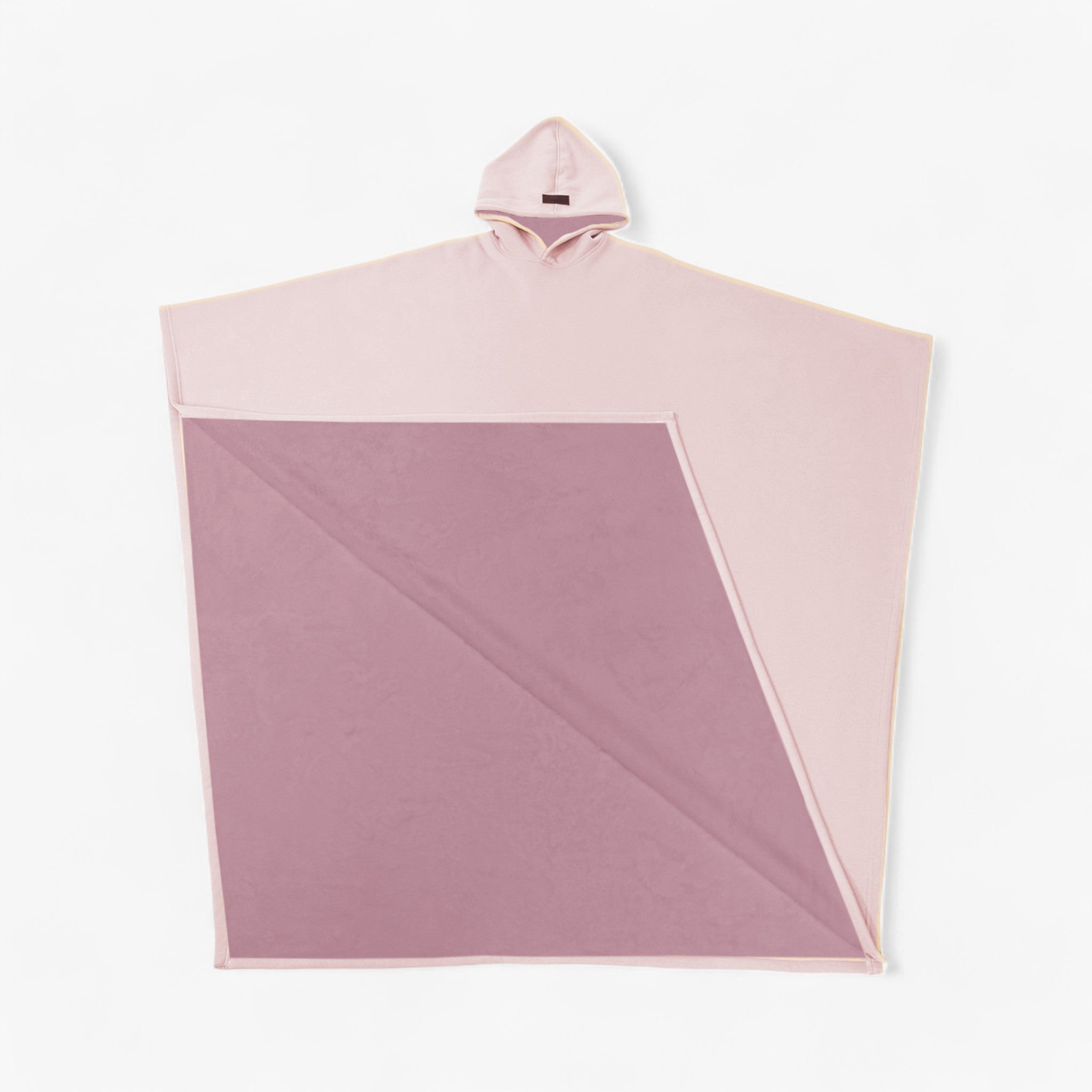 Poncho : Cap Unisex Rozenkwarts - Fleece Poncho met Capuchon - Ultiem Comfort en Stijl in Rozenkwarts van Pantino