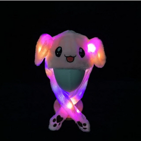 Hat : Moving Bunny Hat Baby - Blauw met Licht in Roze met licht van Pantino