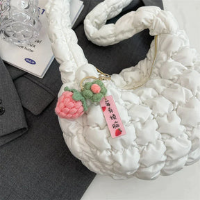 bags : Schoudertas Beige - Cloud Quilt Geplooide in van Pantino