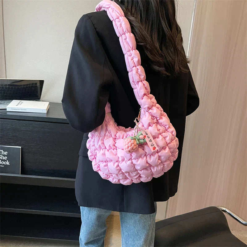 bags : Schoudertas Beige - Cloud Quilt Geplooide in van Pantino