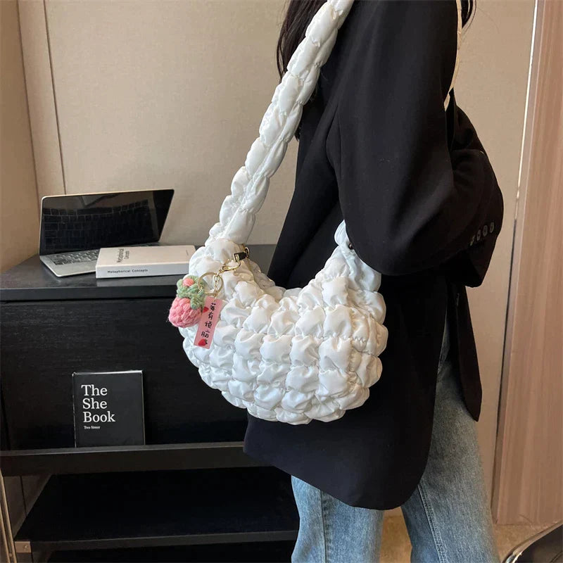 bags : Schoudertas Beige - Cloud Quilt Geplooide in van Pantino