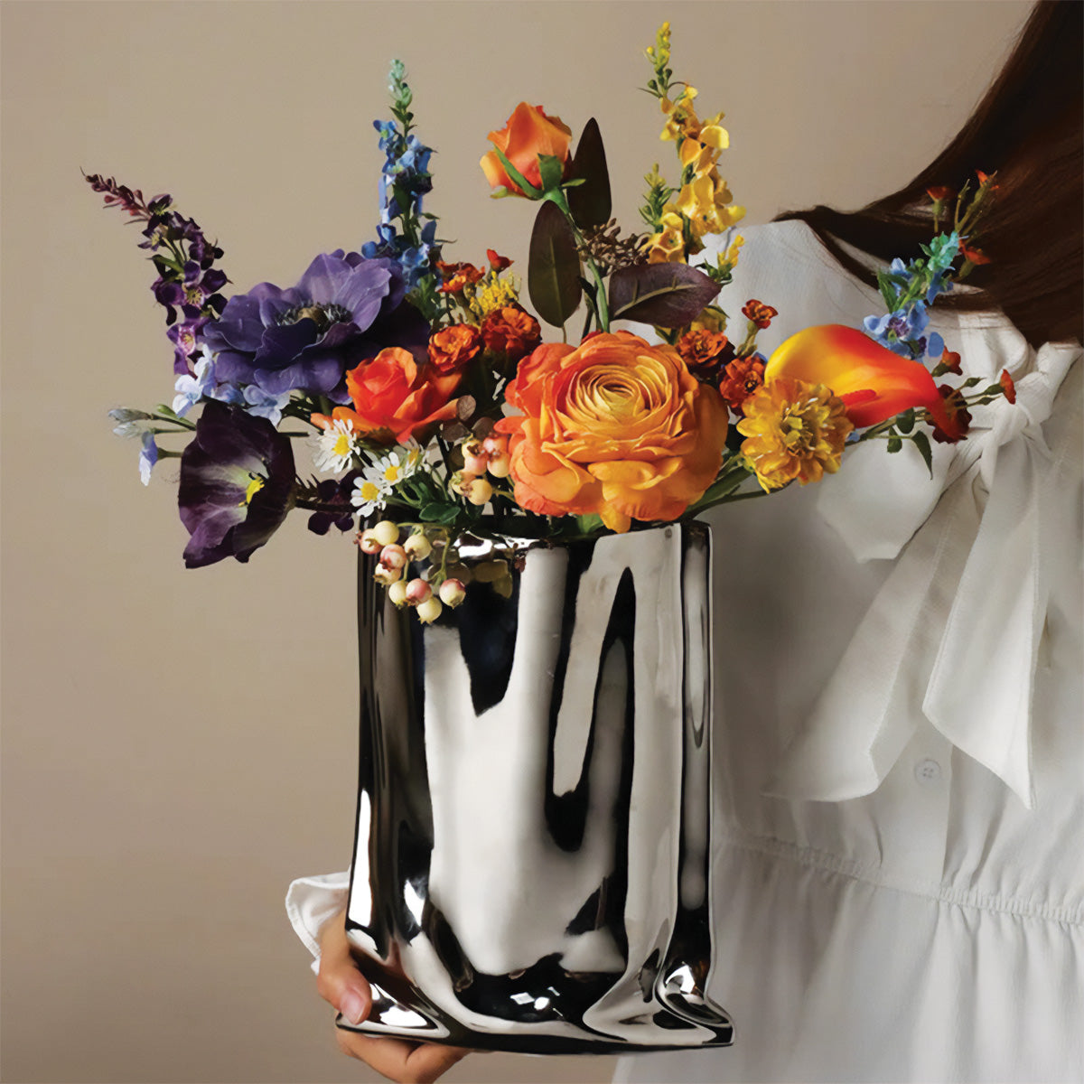 home & garden : Omzoomd Boeket - Eigentijdse Decoratie, Perfect voor Elke Kamer - Wit in van Pantino