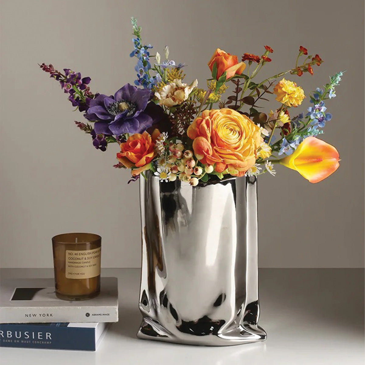 home & garden : Omzoomd Boeket - Eigentijdse Decoratie, Perfect voor Elke Kamer - Wit in van Pantino