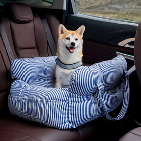 pets : Honden Auto Mand Gestreepte Heren - Luxe & Comfortabele Autostoel voor Honden in van Pantino