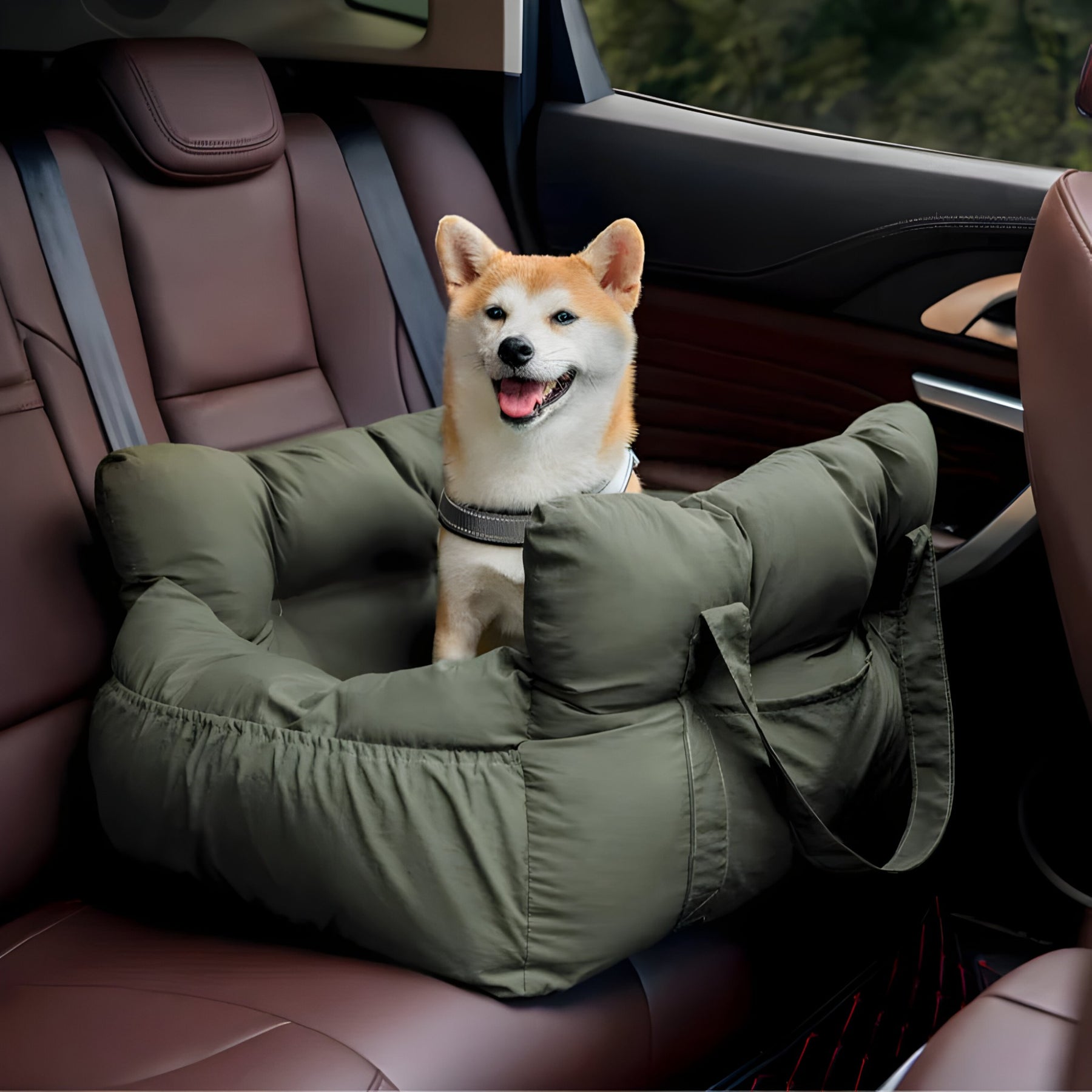 pets : Honden Auto Mand Gestreepte Heren - Luxe & Comfortabele Autostoel voor Honden in van Pantino
