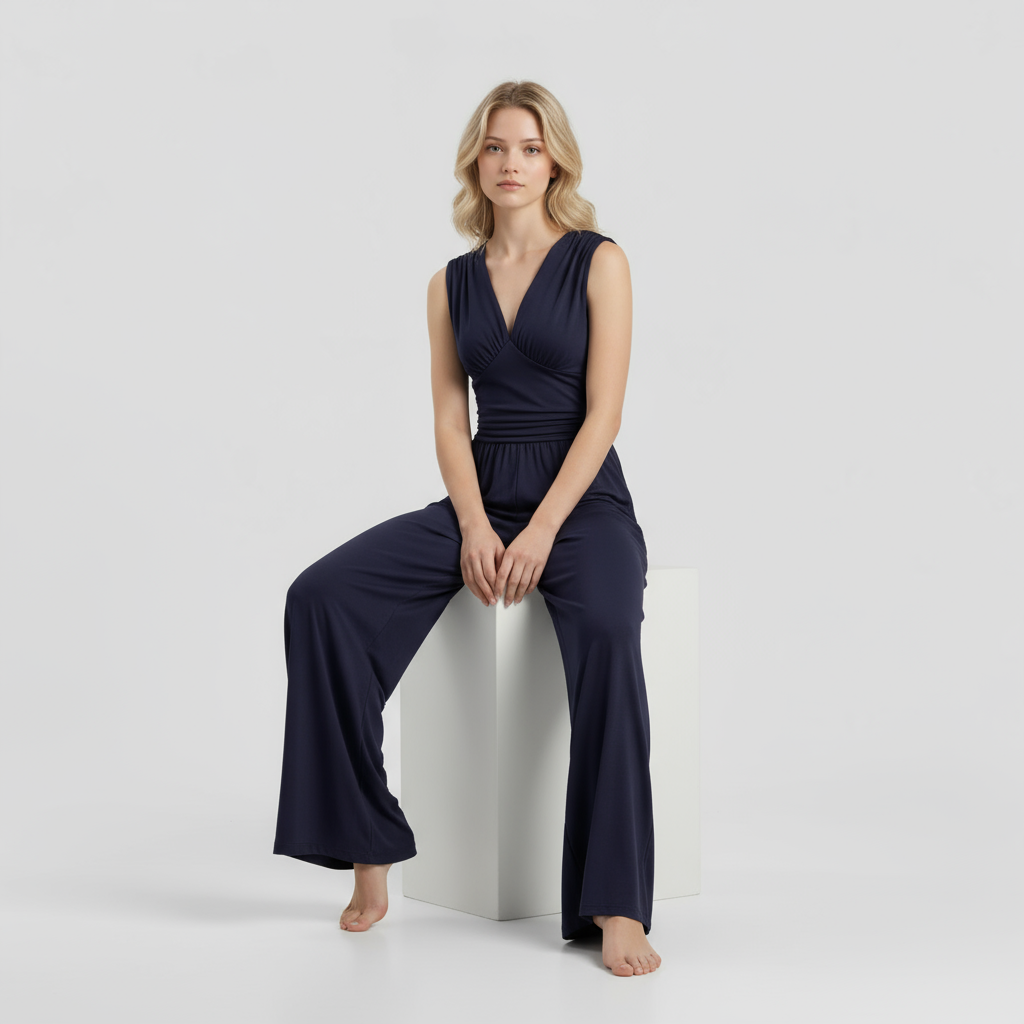 Women Set : Comfy Jumpsuit Dames met Top en Broek - Zwart in van Pantino