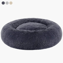 pets : Hondenbed Donut - Knus Comfortabel Zacht - Pluche in Donkergrijs van Pantino