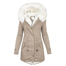 Jacket : Winterjas Dames - Elegante en Gevoerde in Kaki van Pantino