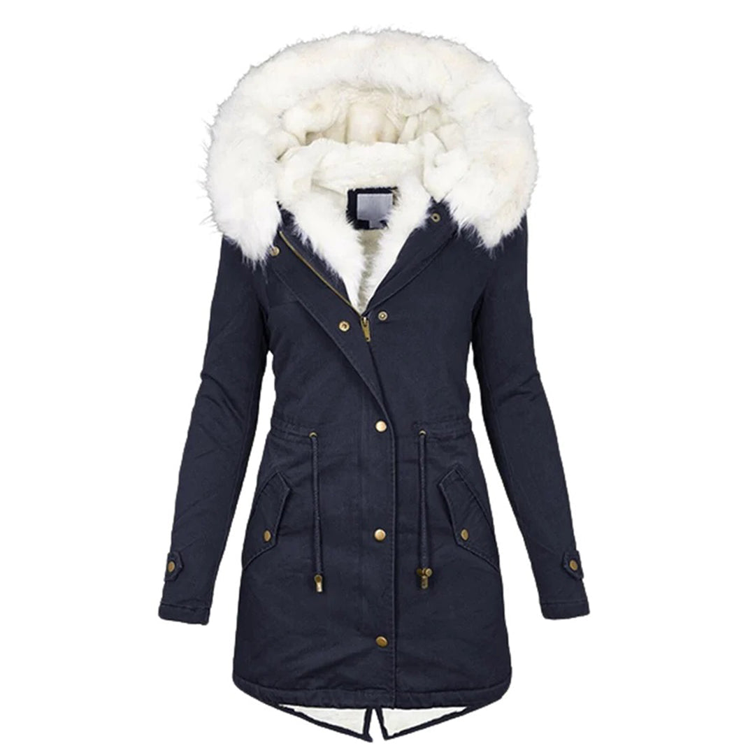 Jacket : Winterjas Dames - Elegante en Gevoerde in Blauw van Pantino