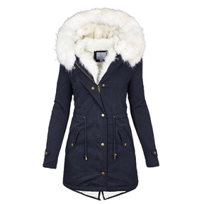 Jacket : Winterjas Dames - Elegante en Gevoerde in Blauw van Pantino