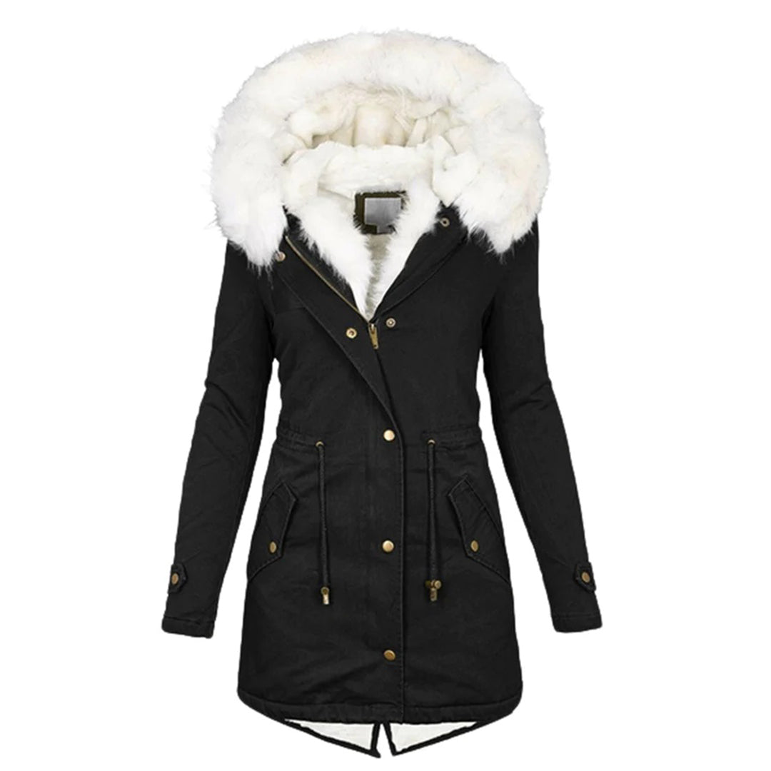 Jacket : Winterjas Dames - Elegante en Gevoerde in Zwart van Pantino