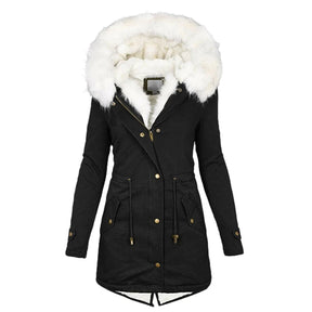 Jacket : Winterjas Dames - Elegante en Gevoerde in Zwart van Pantino