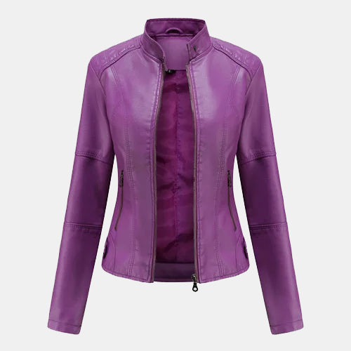 Jacket : Jack Zwart - Audace - Essentieel Vegan Leren in Paars van Pantino