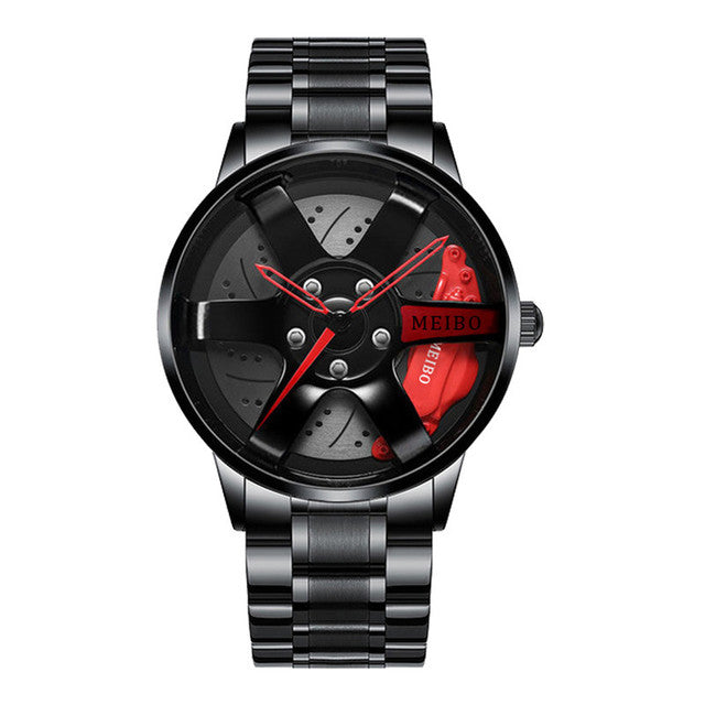 watches : Elegant Racecar Watch - Waar Tijd Wordt Gewaardeerd - Rood in Rood Stijl 2 van Pantino
