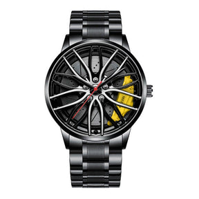 watches : Elegant Racecar Watch - Waar Tijd Wordt Gewaardeerd - Rood in Geel Stijl 1 van Pantino