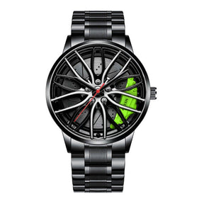 watches : Elegant Racecar Watch - Waar Tijd Wordt Gewaardeerd - Rood in Groen Stijl 1 van Pantino